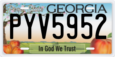GA license plate PYV5952