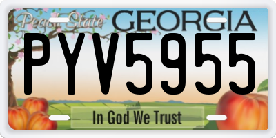 GA license plate PYV5955