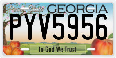 GA license plate PYV5956
