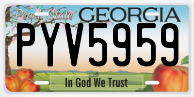 GA license plate PYV5959