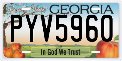 GA license plate PYV5960