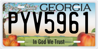 GA license plate PYV5961