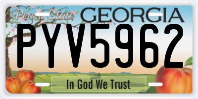 GA license plate PYV5962