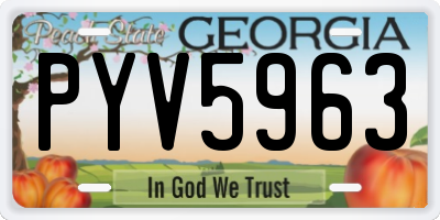 GA license plate PYV5963