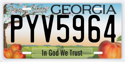 GA license plate PYV5964