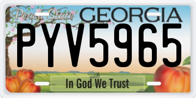 GA license plate PYV5965