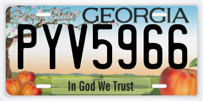 GA license plate PYV5966