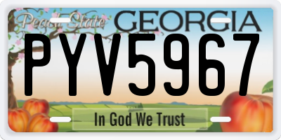 GA license plate PYV5967