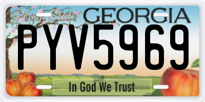 GA license plate PYV5969