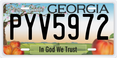 GA license plate PYV5972