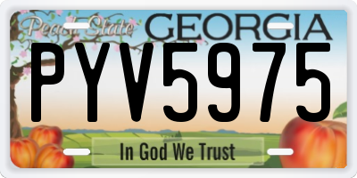 GA license plate PYV5975