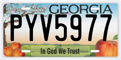 GA license plate PYV5977