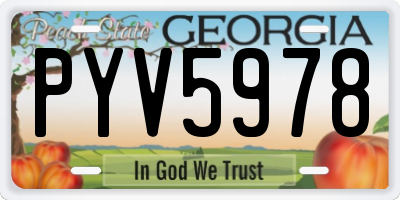 GA license plate PYV5978