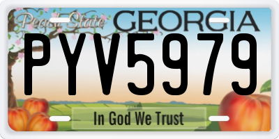 GA license plate PYV5979