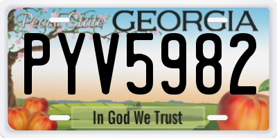 GA license plate PYV5982
