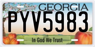 GA license plate PYV5983