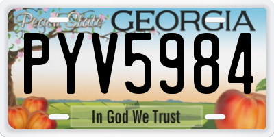 GA license plate PYV5984