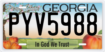 GA license plate PYV5988