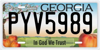 GA license plate PYV5989