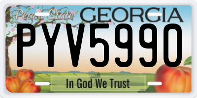 GA license plate PYV5990