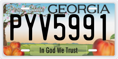 GA license plate PYV5991