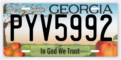 GA license plate PYV5992