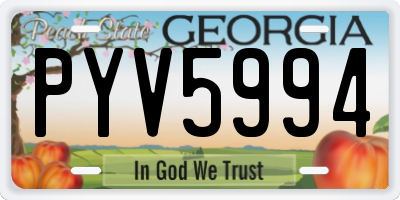GA license plate PYV5994