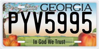 GA license plate PYV5995