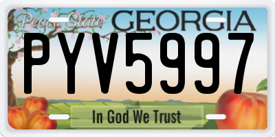 GA license plate PYV5997