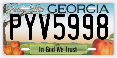 GA license plate PYV5998