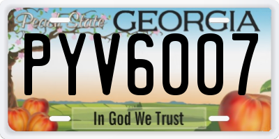 GA license plate PYV6007