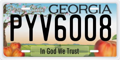 GA license plate PYV6008