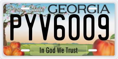 GA license plate PYV6009