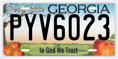 GA license plate PYV6023