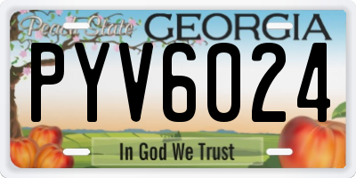 GA license plate PYV6024