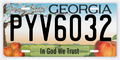 GA license plate PYV6032