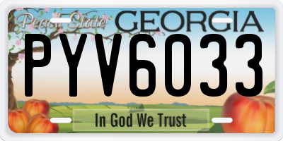 GA license plate PYV6033