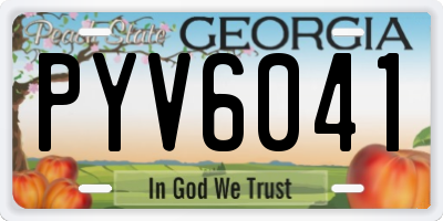 GA license plate PYV6041
