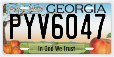 GA license plate PYV6047