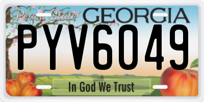 GA license plate PYV6049