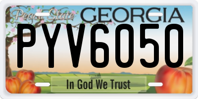 GA license plate PYV6050