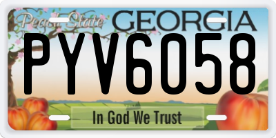 GA license plate PYV6058