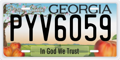 GA license plate PYV6059