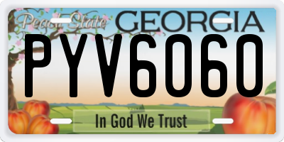 GA license plate PYV6060