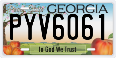 GA license plate PYV6061