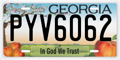 GA license plate PYV6062