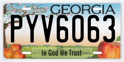 GA license plate PYV6063