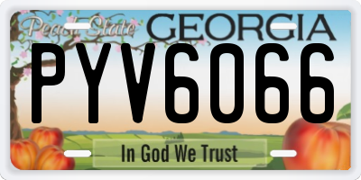 GA license plate PYV6066