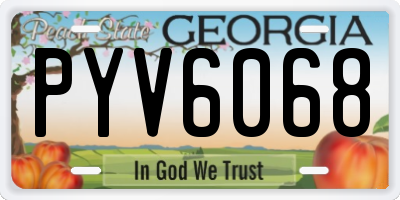 GA license plate PYV6068