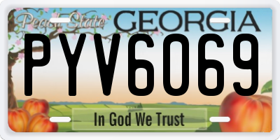 GA license plate PYV6069